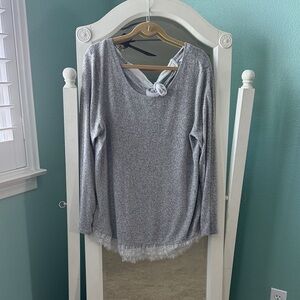 LC Lauren Conrad Heather Gray Long Sleeve Top